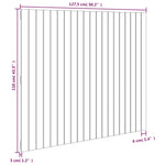 ZNTS Wall Headboard White 127.5x3x110 cm Solid Wood Pine 824939