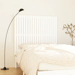 ZNTS Wall Headboard White 127.5x3x110 cm Solid Wood Pine 824939