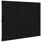 ZNTS Wall Headboard Black 140x3x110 cm Solid Wood Pine 824972