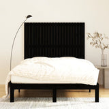 ZNTS Wall Headboard Black 140x3x110 cm Solid Wood Pine 824972
