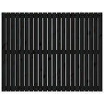 ZNTS Wall Headboard Black 140x3x110 cm Solid Wood Pine 824972