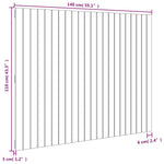 ZNTS Wall Headboard Black 140x3x110 cm Solid Wood Pine 824972
