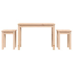 ZNTS Nesting Tables 3 pcs Solid Wood Pine 824978