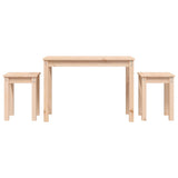 ZNTS Nesting Tables 3 pcs Solid Wood Pine 824978