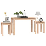 ZNTS Nesting Tables 3 pcs Solid Wood Pine 824978
