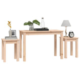 ZNTS Nesting Tables 3 pcs Solid Wood Pine 824978