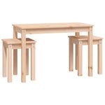 ZNTS Nesting Tables 3 pcs Solid Wood Pine 824978