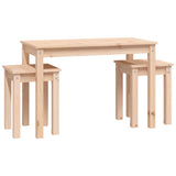 ZNTS Nesting Tables 3 pcs Solid Wood Pine 824978
