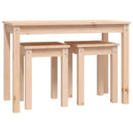 ZNTS Nesting Tables 3 pcs Solid Wood Pine 824978