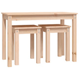 ZNTS Nesting Tables 3 pcs Solid Wood Pine 824978