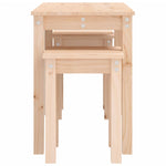 ZNTS Nesting Tables 3 pcs Solid Wood Pine 824978