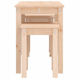 ZNTS Nesting Tables 3 pcs Solid Wood Pine 824978