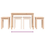 ZNTS Nesting Tables 3 pcs Solid Wood Pine 824978