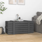 ZNTS Storage Box Grey 91x40.5x42 cm Solid Wood Pine 825000