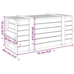 ZNTS Storage Box Grey 91x40.5x42 cm Solid Wood Pine 825000