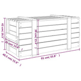 ZNTS Storage Box Grey 91x40.5x42 cm Solid Wood Pine 825000