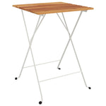 ZNTS Folding Bistro Table 55x54x71 cm Solid Wood Acacia and Steel 319973