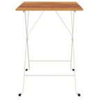 ZNTS Folding Bistro Table 55x54x71 cm Solid Wood Acacia and Steel 319973