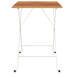 ZNTS Folding Bistro Table 55x54x71 cm Solid Wood Acacia and Steel 319973