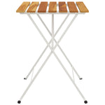 ZNTS Folding Bistro Table 55x54x71 cm Solid Wood Acacia and Steel 319973