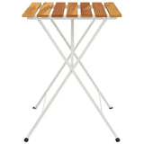 ZNTS Folding Bistro Table 55x54x71 cm Solid Wood Acacia and Steel 319973