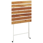 ZNTS Folding Bistro Table 55x54x71 cm Solid Wood Acacia and Steel 319973