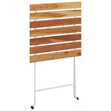 ZNTS Folding Bistro Table 55x54x71 cm Solid Wood Acacia and Steel 319973