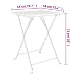 ZNTS Folding Bistro Table 55x54x71 cm Solid Wood Acacia and Steel 319973