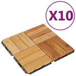 ZNTS Decking Tiles 10 pcs 30x30 cm Solid Wood Teak 319982
