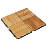 ZNTS Decking Tiles 10 pcs 30x30 cm Solid Wood Teak 319982