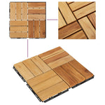 ZNTS Decking Tiles 10 pcs 30x30 cm Solid Wood Teak 319982
