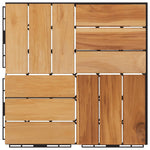 ZNTS Decking Tiles 10 pcs 30x30 cm Solid Wood Teak 319982