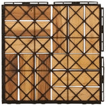 ZNTS Decking Tiles 10 pcs 30x30 cm Solid Wood Teak 319982