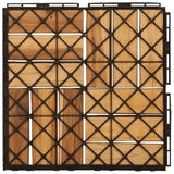 ZNTS Decking Tiles 10 pcs 30x30 cm Solid Wood Teak 319982