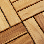 ZNTS Decking Tiles 10 pcs 30x30 cm Solid Wood Teak 319982