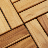 ZNTS Decking Tiles 10 pcs 30x30 cm Solid Wood Teak 319982