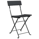 ZNTS 3 Piece Folding Bistro Set Black Poly Rattan 319989