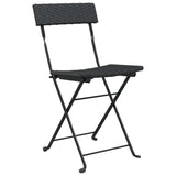 ZNTS 3 Piece Folding Bistro Set Black Poly Rattan 319989