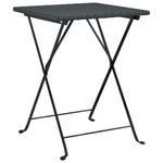 ZNTS 3 Piece Folding Bistro Set Black Poly Rattan 319989