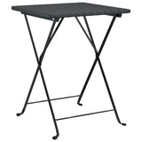 ZNTS 3 Piece Folding Bistro Set Black Poly Rattan 319989
