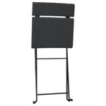 ZNTS 3 Piece Folding Bistro Set Black Poly Rattan 319989