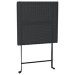 ZNTS 3 Piece Folding Bistro Set Black Poly Rattan 319989
