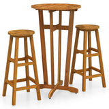 ZNTS 3 Piece Bar Set Solid Wood Acacia 319699