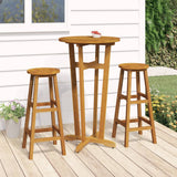 ZNTS 3 Piece Bar Set Solid Wood Acacia 319699