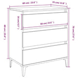 ZNTS Sideboard High Gloss White 60x35x70 cm Engineered Wood 823050