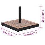 ZNTS Parasol Base Terracotta Square 12 kg 362220