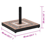ZNTS Parasol Base Terracotta and White Square 12 kg 362226