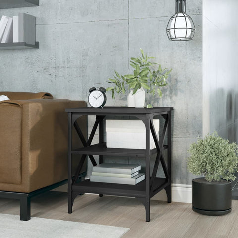 ZNTS Side Table Black 40x42x50 cm Engineered Wood 825772
