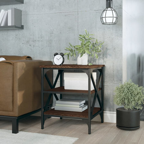 ZNTS Side Table Brown Oak 40x42x50 cm Engineered Wood 825780