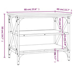 ZNTS TV Cabinet Smoked Oak 60x40x50 cm Engineered Wood 825784